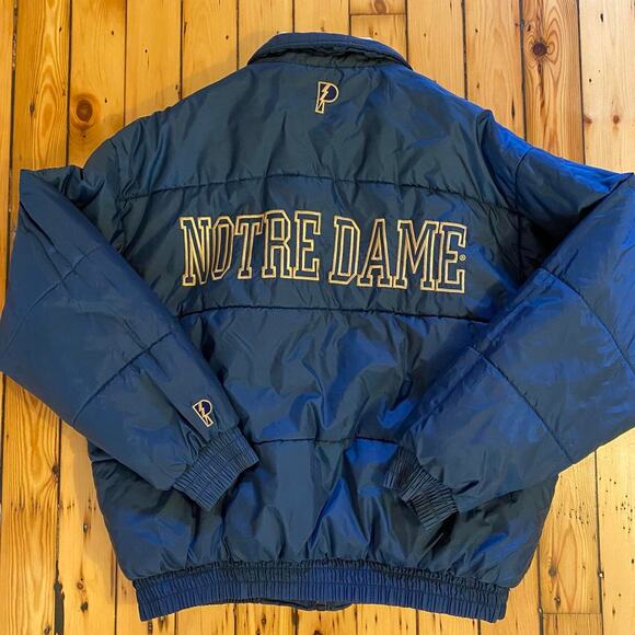 Rare Vintage 1990s Reversible Notre Dame Fighting Irish Pro Player Jacket L/XL - Picture 4 of 6